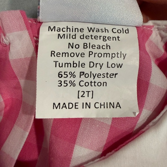 Stitchy Fish Pink Gingham Duck Dress | Size 2T - Picture 5 of 5